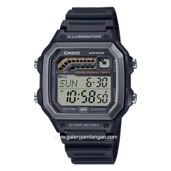 CASIO WS-1600H-1AVDF Black Rubber Strap