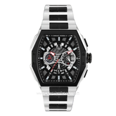 CHRIST VERRA Code-X Series CV 12381G-10 BLK Silver Black Stainless Steel Strap
