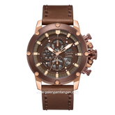 Alexandre Christie AC 6564 MCLROBO Full Brown Rosegold Chronograph Leather Strap
