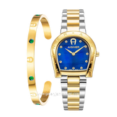 AIGNER RAVENNA DUE DIAMOND AGW.259003 Women's Watch Silver Gold Dial Blue Swiss Made
