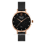 Alexandre Christie Passion AC 2728 LH BBRBA Black Motif Dial Black Stainless Steel Strap