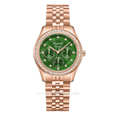 Alexandre Christie AC 2496 BFBRGOG1 Rose Gold Dial Green Stainless Steel Strap