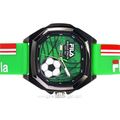 FILA BIELLA ITALIA 38-6808-001 Green Red Rubber Strap