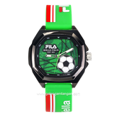 FILA BIELLA ITALIA 38-6808-001 Green Red Rubber Strap