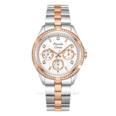 Alexandre Christie Multifunction AC 2947 BF BTRSL2 Silver Dial Dual Tone Stainless Steel Strap