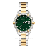 BONIA ROSSO BNR10988-2697S Silver Combi Gold Dial Green Stainless Steel Strap