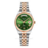 Alexandre Christie AC 5014 LEBTRGN Green Dial Dual Tone Stainless Steel Strap