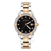 BONIA ROSSO BNR10988-2637S Silver Combi Gold Dial Black Stainless Steel Strap