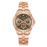 Alexandre Christie Multifunction AC 2947 BF BRGBO-2 Brown Dial Rose Gold Stainless Steel Strap