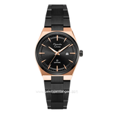 Alexandre Christie AC 8697 LD BBRBA Sapphire Black Dial Black Stainless Steel Strap