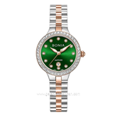 BONIA BNB10909-2697S Silver Combi Gold Dial Green Stainless Steel Strap