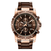 Alexandre Christie AC 6141 MCBROBO Brown Rosegold Chronograph Stainless Steel Strap