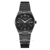 Alexandre Christie AC 8697 LD BIPBA Sapphire Black Dial Black Stainless Steel Strap