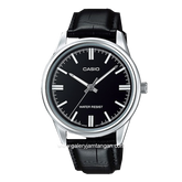 CASIO General LTP-V005L-1AUDF Black Silver Leather Strap