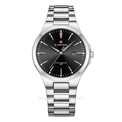 NAVIFORCE NF-9214 Silver Dial Black Stainless Steel