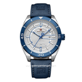NAVIFORCE NF-9209 Blue Dial White Leather Strap