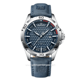 NAVIFORCE NF-8023 Blue Silver Leather Strap