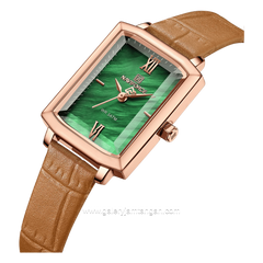 NAVIFORCE NF-5039 Tan Dial Green Leather Strap