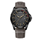 NAVIFORCE NF-8023 Brown Black Leather Strap
