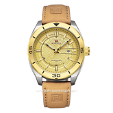 NAVIFORCE NF-9209 Light Brown Dial Gold Leather Strap
