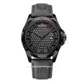 NAVIFORCE NF-8023 Grey Black Leather Strap