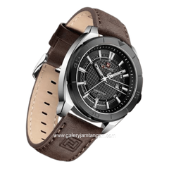NAVIFORCE NF-9209 Brown Dial Black Leather Strap