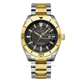 NAVIFORCE NF-9210 Silver Gold Dial Black Stainless Steel