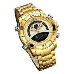 NAVIFORCE NF-9181M Digital Analog Full Gold Stainless Steel