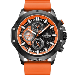 NAVIFORCE NF-8036M Chronograph Orange Black Silicone Strap