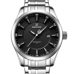 NAVIFORCE NF-8032 Silver Dial Black Stainless Steel