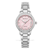 BONIA BNB10960-2377S Silver Dial Pink Stainless Steel Strap