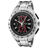 SEIKO SNAB07P1 Chronograph Alarm Black Dial Stainless Steel Strap