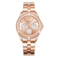 Alexandre Christie Multifunction AC 2947 BF BRGLN-2 Rose Gold Dial Rose Gold Stainless Steel Strap