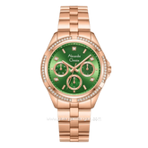 Alexandre Christie Multifunction AC 2947 BF BRGOG-2 Green Dial Rose Gold Stainless Steel Strap