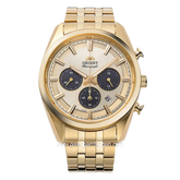 ORIENT CLASSIC RA-TX0301G10B SOLAR CHRONOGRAPH dial Gold Stainless Steel Strap