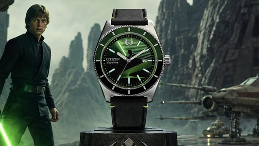 Citizen Rilis AW1910-48W Luke Skywalker Jedi Master, Jam Tangan Bertema Lightsaber Hijau