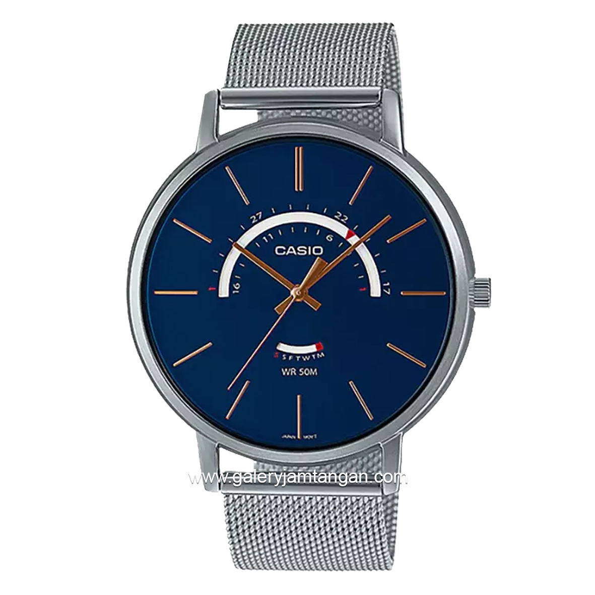 CASIO MTP-B105M-2AVDF Silver Dial Blue Sandrope Stainless Steel