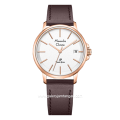 Alexandre Christie AC 1032 LD Brown Rosegold Leather Strap