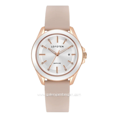 LOFOTEN F-2325L Sapphire Glass Cream White Silicone Strap