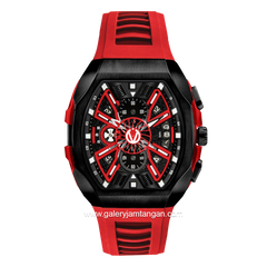CHRIST VERRA CV 12080G-36 BLK/RED Limited Edition Red Black Rubber Strap