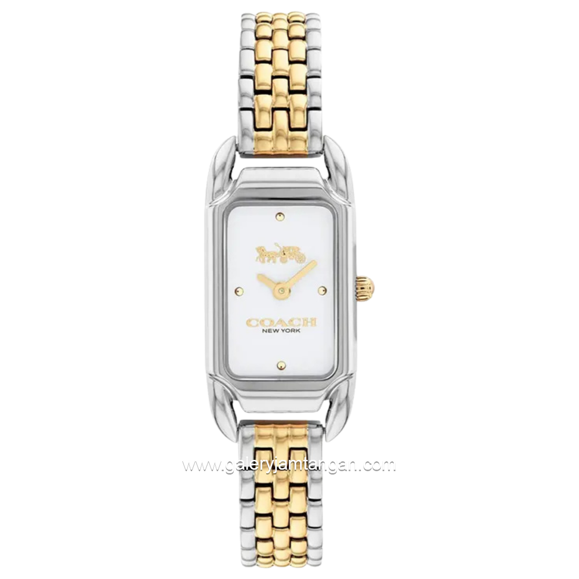 COACH 14504172 Cadie Silver Gold Dial White Stainless Steel Strap