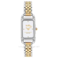 COACH 14504172 Cadie Silver Gold Dial White Stainless Steel Strap