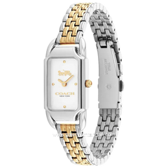 COACH 14504172 Cadie Silver Gold Dial White Stainless Steel Strap