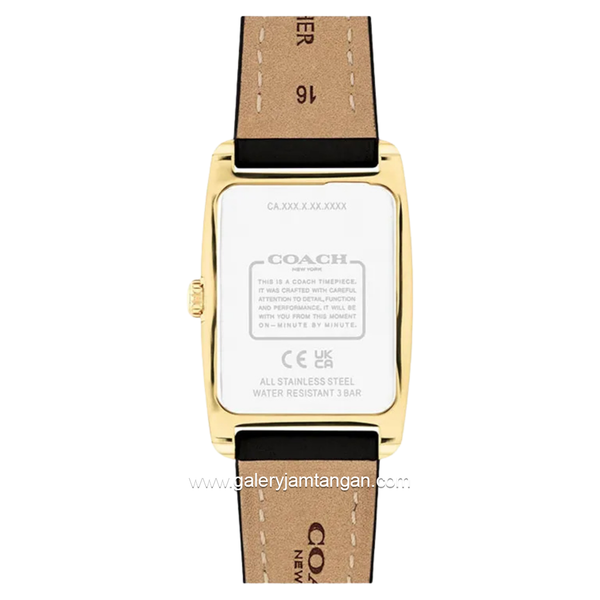 COACH RESSE 14504312 Black Dial White Leather Strap