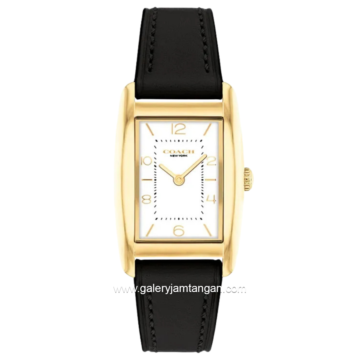COACH RESSE 14504312 Black Dial White Leather Strap