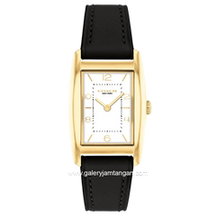 COACH RESSE 14504312 Black Dial White Leather Strap