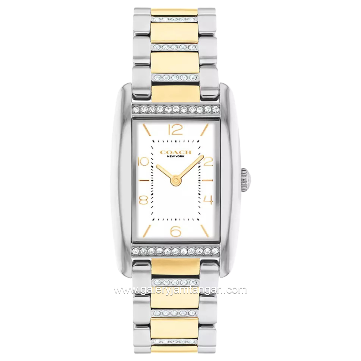 COACH REESE 14504318 Silver Gold Dial White Stainless Steel Strap