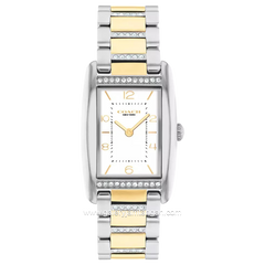 COACH REESE 14504318 Silver Gold Dial White Stainless Steel Strap