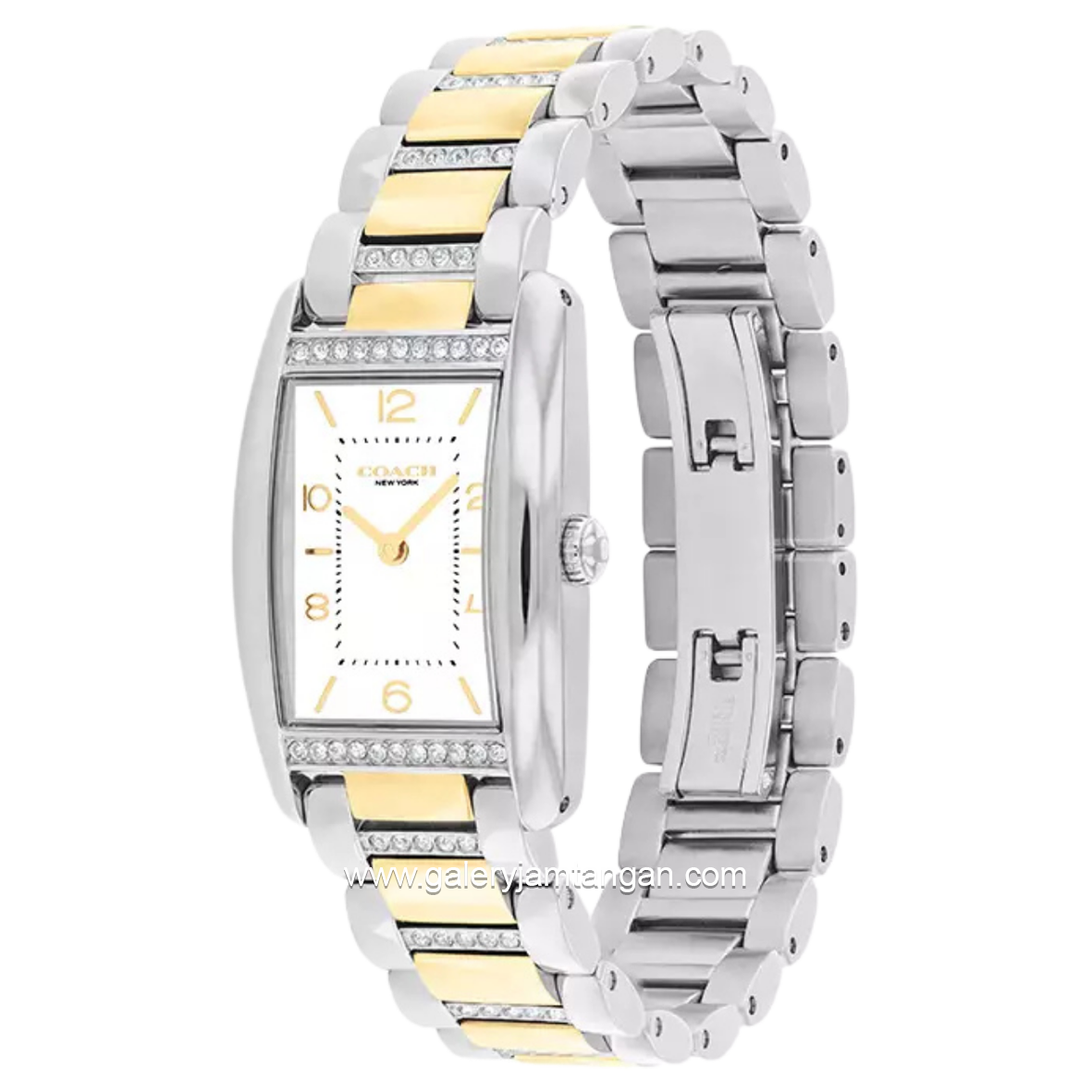 COACH REESE 14504318 Silver Gold Dial White Stainless Steel Strap