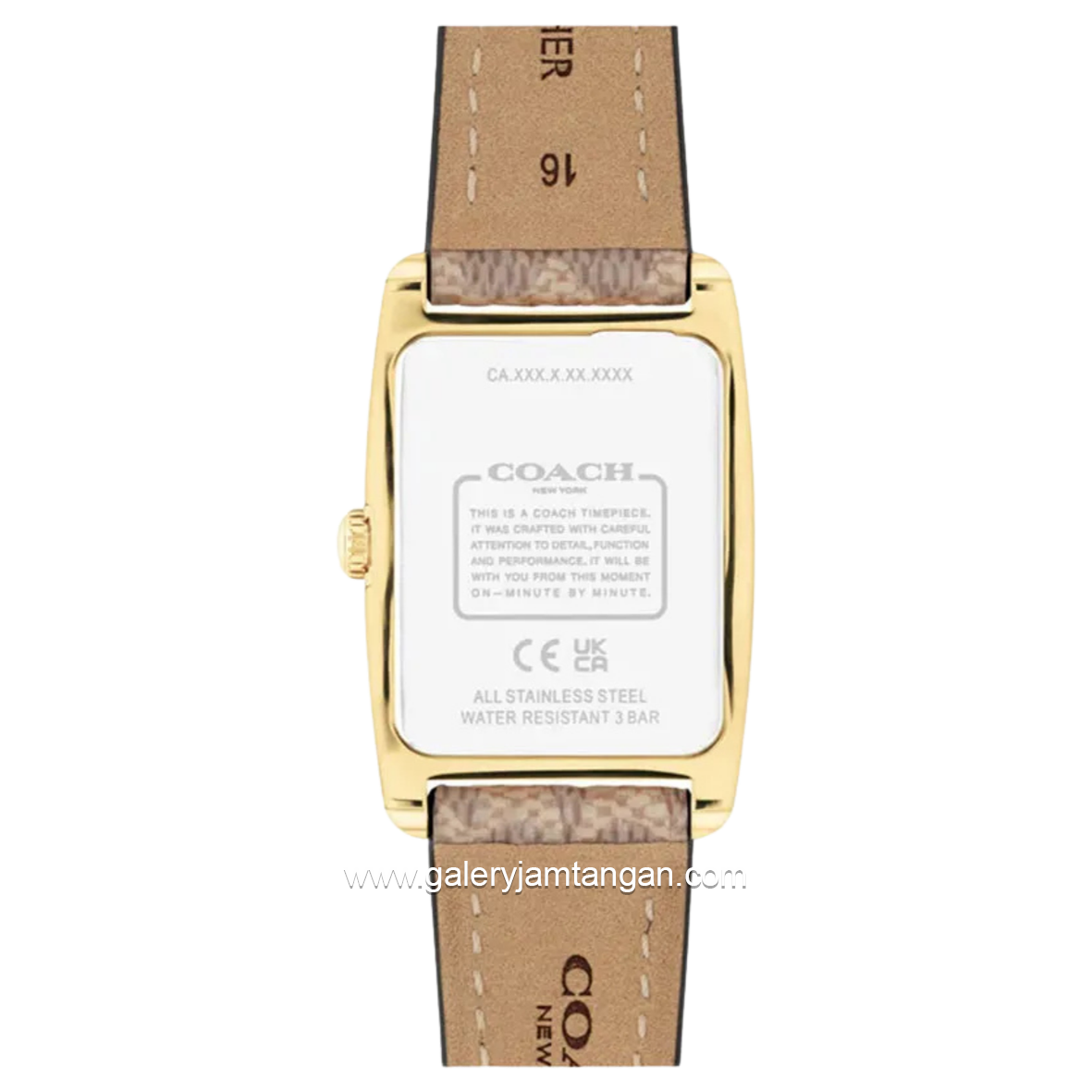 COACH 14504355 Reese Pattern Brown Dial White Leather Strap